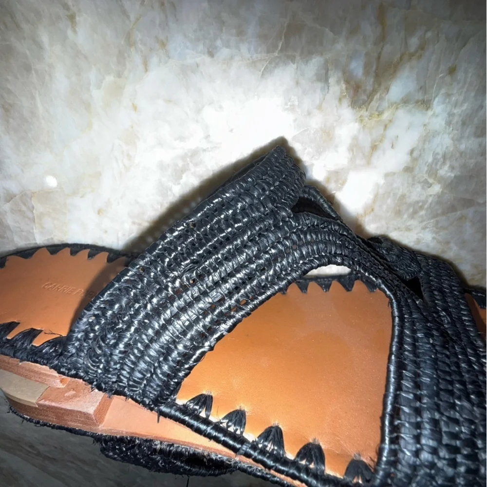 Carrie Forbes Tana woven black Raffia hand made sandals. 40 - Picture 6 of 9